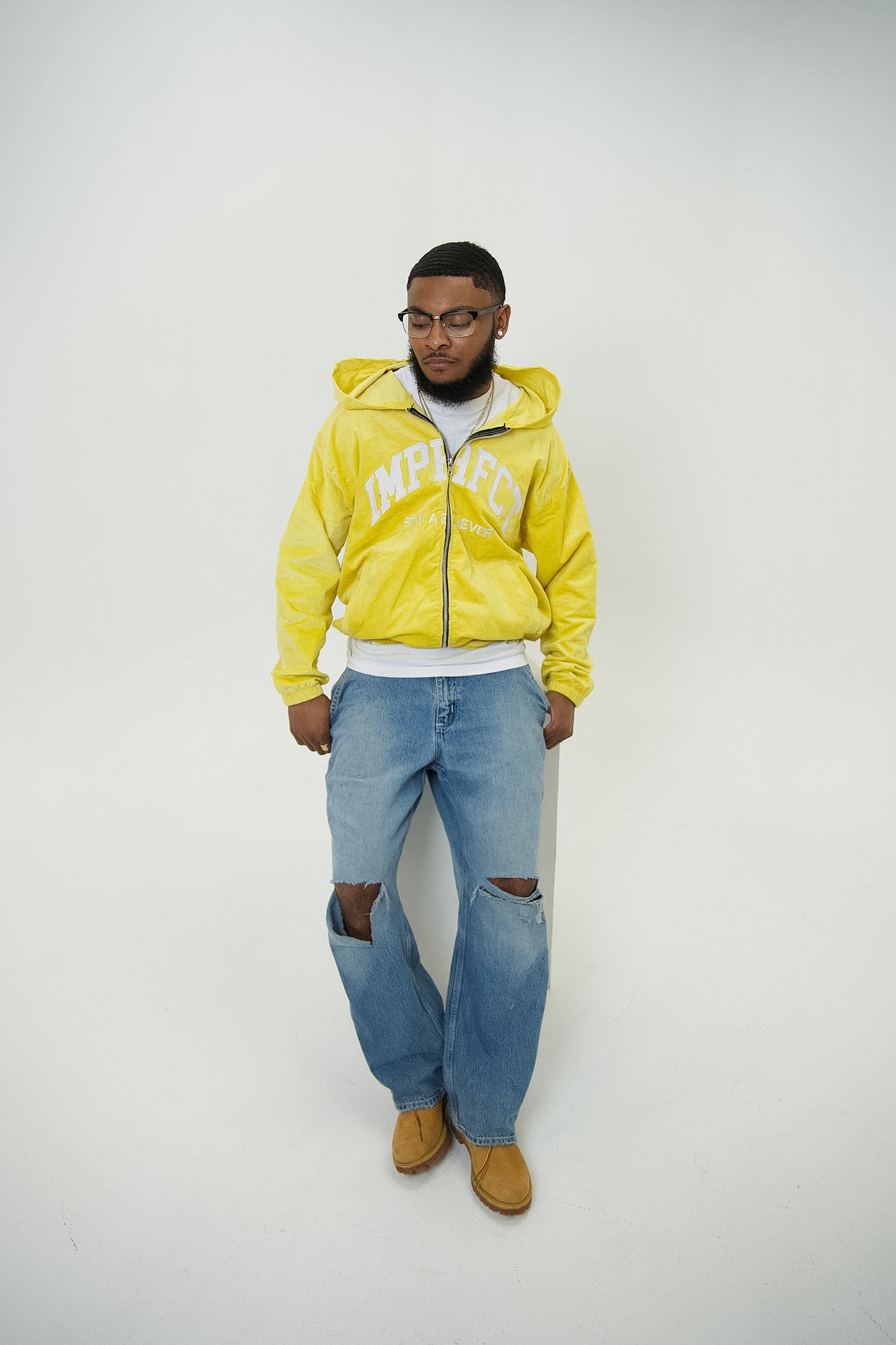 CORDUROY ZIP UP JACKET (YELLOW)