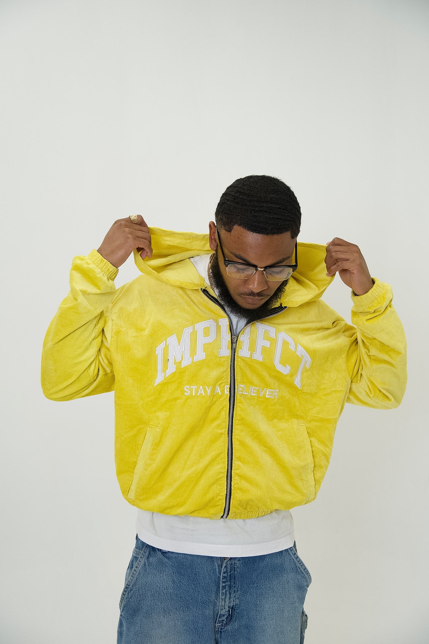 CORDUROY ZIP UP JACKET (YELLOW)