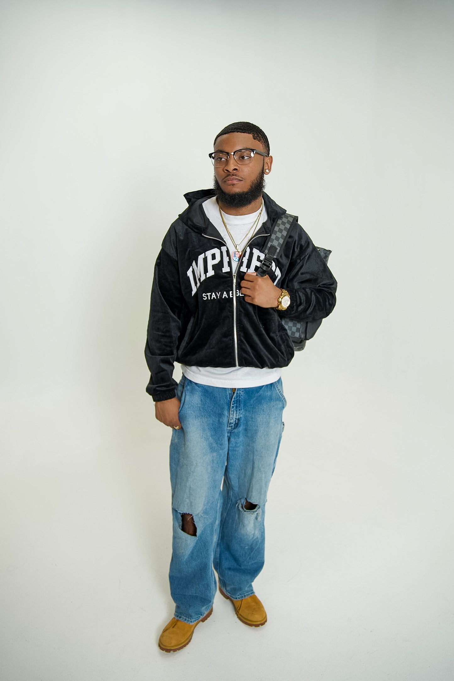 CORDUROY ZIP UP JACKET (BLACK)